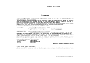 2007 Toyota RAV4 Owners Manual From Jul 2006 Prod